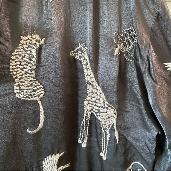 NWT Johnny Was Fauna Animal Embroidered Satin Bomber Jacket - Picture 6 of 7
